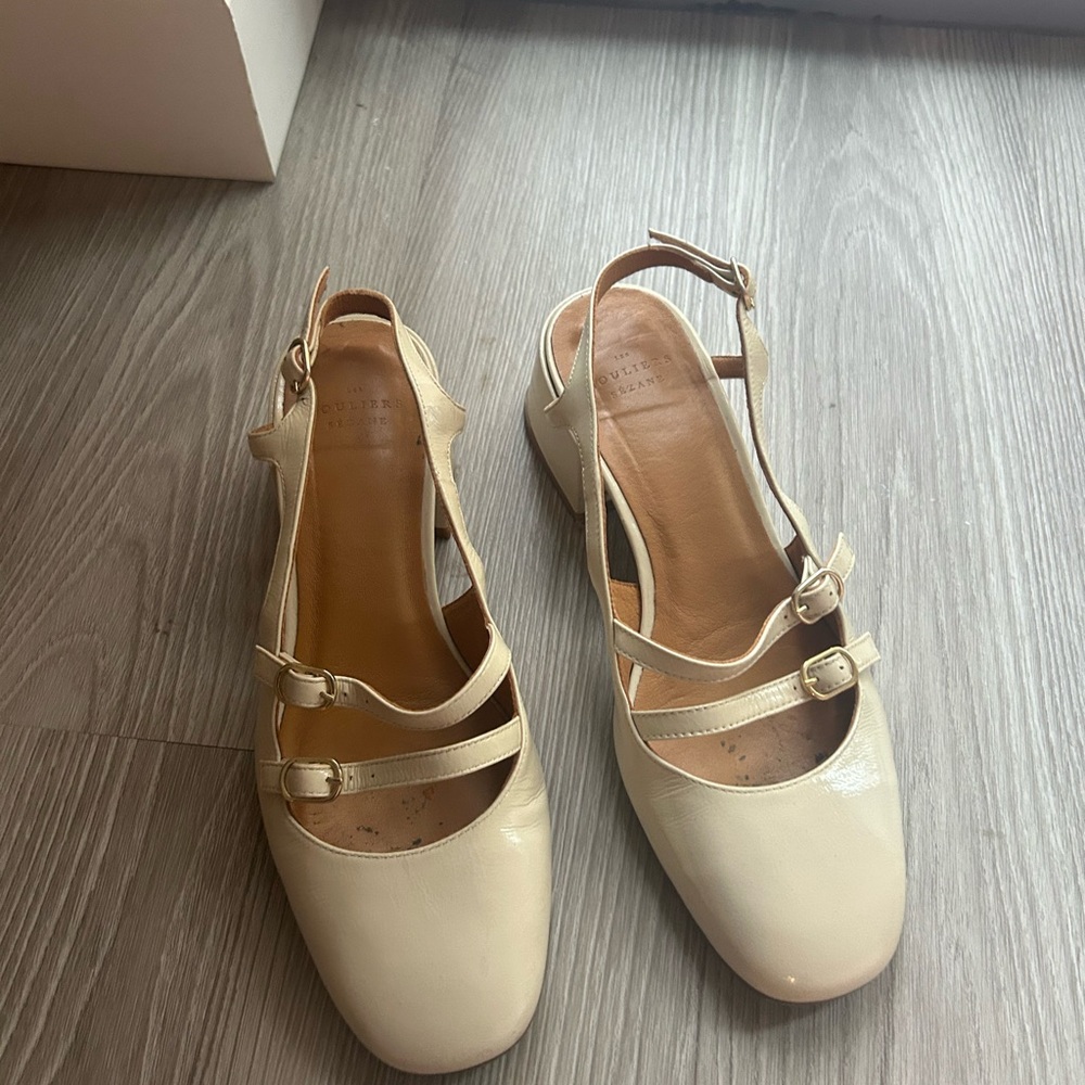 Sezane strappy low heel leather shoes